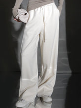 Wool Blend Drawstring Wide-Leg Pants – Color Block Casual Trousers for Women, Trendy Relaxed Fit Banana Pants for Autumn/Winter