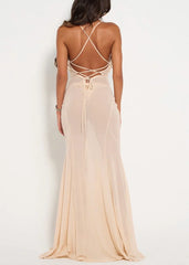 3D Flower Applique Sheer Mesh Maxi Dress