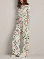 Colordate Women's Christmas Elements Print Long Sleeve Suit