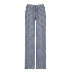 Striped Drawstring Casual Wide-Leg Pants