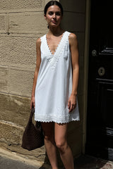 Chic Pure Cotton Spaghetti Strap Mini Dress