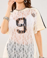 Sweet Talk Sheer Lace Jersey Top