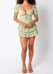 Penelope Sage Lace Mini Dress