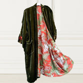Fashion Casual Lined Printed Velvet Duster