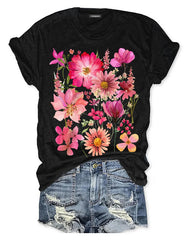 Vintage Flowers Print Women's T-shirt