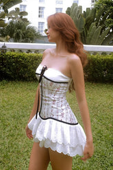 Floral Patchwork Tie Ruched Mini Dress