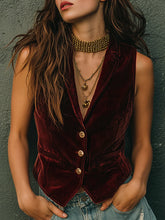 Vintage Burgundy Velvet Vest