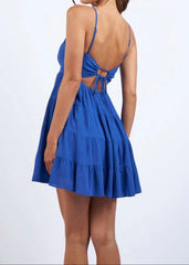 Allie Persian Blue Babydoll Mini Dress