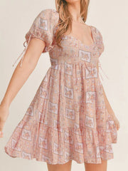 Printing mini dress