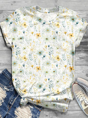 Flower Crew Neck T-shirt