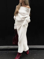 One-shoulder Top Half-body Skirt Two-piece Set