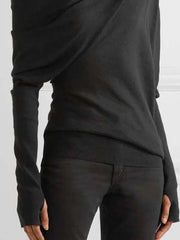 Urban Asymmetric One-Shoulder Long Sleeves T-Shirt Top