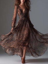 Leopard Chiffon Pleated Maxi Dress