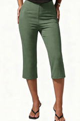 Stretch High Waist Cropped Flare Pants