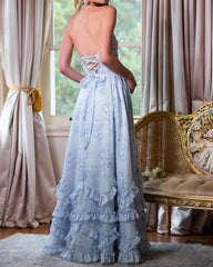 The Scarlette Dress in Blue Tapestry Rose