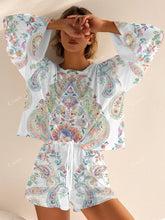 Women's Bohemian Long Sleeve Pajama Set