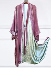 Fashion Simple Lined Print Kimono Duster