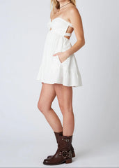 Argie White Strapless Romper