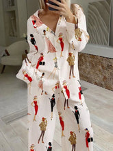 Women's Miss Santa Striped Print Cotton Cardigan Homewear Set