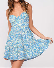 Daniele Blue Floral Mini Dress