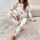 Colordate Rainbloom Women's Flower Print Long Sleeve Suit