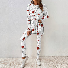 Women's Valentine's Day Love Letter Long Sleeve Suit
