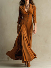 Elegant 70s Style Blazer Style Velvet Dress