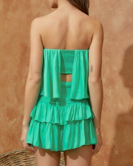 Monaco Aqua Green Strapless Romper