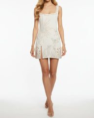 Fairy Garden Sequin Beaded Mini Dress