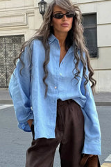 Fashion Solid Loose Casual Commuter Blouse