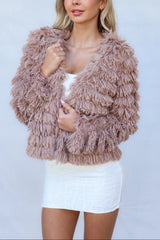 Bambi Faux Fur Jacket - Chocolate