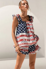 America 250 Classic Flag Ruffle Lounge Set