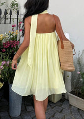 Chiffon Cutout Back Elegant Mini Dress