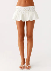 Vegas Nights Low Rise Skort - White