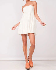 Avery White Eyelet Strapless Mini Dress