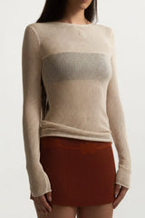 Summer Knitted Casual Women T Shirts Sexy Long Sleeve Hollow Out Y2K Top Beach Green Party Tee Outfits