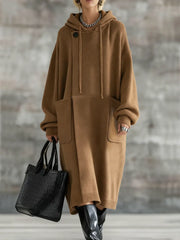 Loose And Comfortable Hooded Long Cardigan
