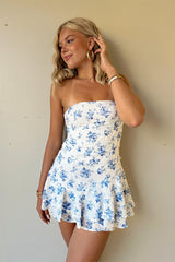 Fresh Floral Bandeau Bodycon Mini Dress