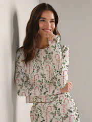 Colordate Women's Christmas Elements Print Long Sleeve Suit