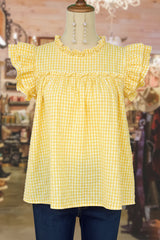 Gingham Ruffle Babydoll Top