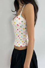 Colorful Polka Dot Halter Slim Fit Crop Top