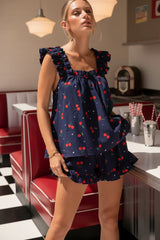 Retro Cherry Stars Ruffle Lounge Set