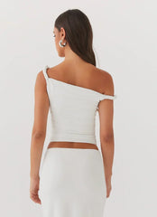 Solace Soul Twist Shoulder Top - Ivory