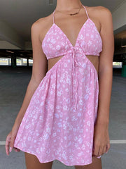 Strappy printing dress