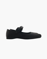 Satin Square Toe Mary Jane Flats