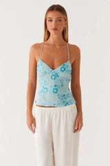 Beaded Exquisite Heavy Work One-Piece Cami Top