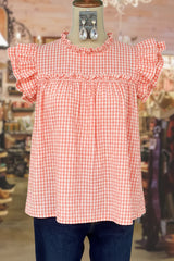 Gingham Ruffle Babydoll Top