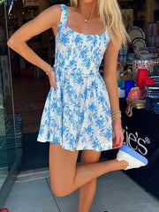 Square neck mini dress