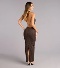 Soft Spark Confidence Lurex Halter Maxi Dress