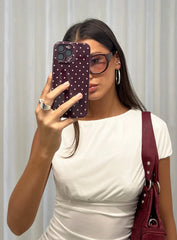 What You Wanted iphone Case Brown Polka Dot